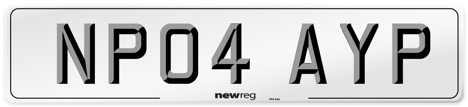 NP04 AYP Number Plate from New Reg